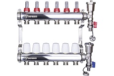 Коллекторная группа Altstream с расходомерами в сборе из нержавеющей стали 1&quot;х3/4&quot; 6 выходов 005071105