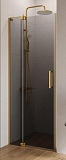 Душевая дверь Cezares SLIDER-B-1-70/80-GRIGIO-BORO 70/80x195, серая, брашированное золото