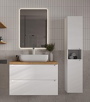 Мебель для ванной ЗОВ Дион 100 см со столешницей, белый матовый