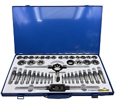 Набор метчиков и плашек TORNERI М6 - М24 (45 предметов) в металлическом кейсе Т023752