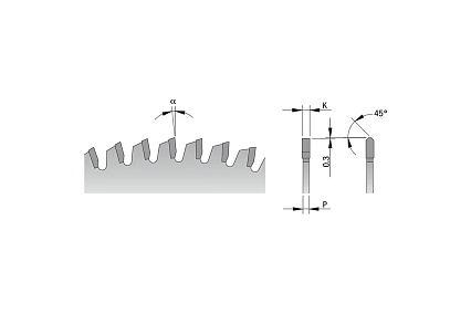 Диск пильный по цветным металлам и ПВХ 165x20x2.2/1.6 мм, -6°, TCG, Z=56 CMT 296.165.56H