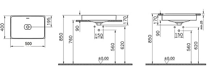 Раковина VitrA Metropole 50х40см 7534B003-0673