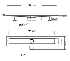 Душевой лоток Vincea Say Optima Duz SAY.601.70.P.DUZ 70 см, хром