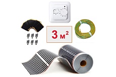 Плёночный электрический тёплый пол ТеплоСофт 3м.кв. с терморегулятором плёнка 3м.кв.