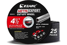 Отрезные круги 25 шт, 115 мм, по металлу и нержавеющей стали для УШМ Ezarc 80924511