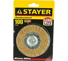 Дисковая латунированная щетка Stayer 0.3х100 мм 35114-100_z01