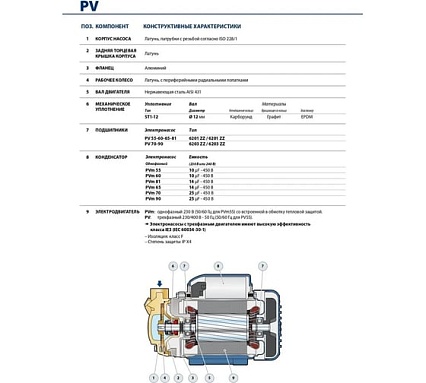 Насос Pedrollo PVm 60 - NBR 41PNV60A1