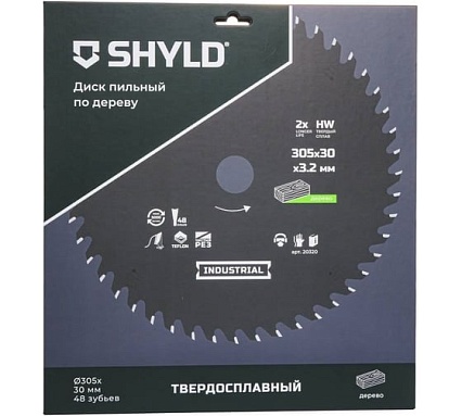 Пильный диск SHYLD по дереву твердосплавный 305x30 мм, 48 зубьев 6692482