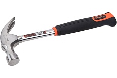 Молоток с гвоздодером TACTIX 570 гр с трубчатой рукояткой 221075