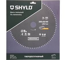 Пильный диск SHYLD по ламинату твердосплавный 250x32/30 мм, 80 зубьев 6692503