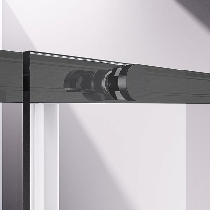 Душевая дверь Vincea Слим-Н (Slim-N) VDS-4SN100CLGM 100x195 вороненая сталь, прозрачная
