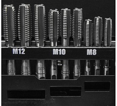 Набор метчиков и плашек Промлайн метрический, HSS, M3-M12, 44 предмета ПЛ070705_z025