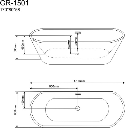 Акриловая ванна Grossman Forta GR-1501 170x80