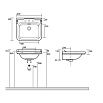 Раковина Kerasan Waldorf 4140K1bi/cr*1 60 см белый/хром (с 1 отв. под смеситель)