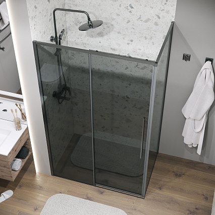 Душевой уголок Grossman Galaxy 120.K33.01.1490.42.10 140x90 тонированный, графит сатин
