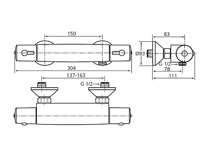 Смеситель для душа Ideal Standard Ceratherm 50 A6367AA