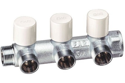Коллектор балансировочный FAR 1 (НР-ВР) с 3 отв. 1/2 EU, хром.(аналог FK 3870 112) FK 3879 11203