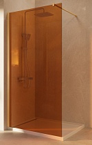 Душевая перегородка Vincea Walk-In VSW-1H100GSG 100x200 матовое золото, янтарь