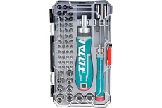 Набор бит с трещоточной отверткой Total 55шт TACSD30556