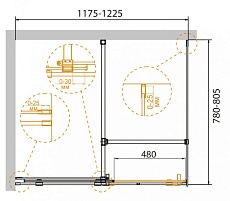 Душевой уголок Cezares STREAM-AH-1-120/80-C-Cr 120x80 прозрачный