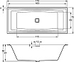 Акриловая ванна Riho Still Square Led 170x75 см с подсветкой, подголовник влево