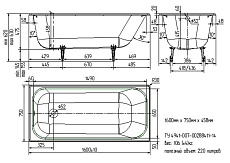 Чугунная ванна Wotte Start 160x75