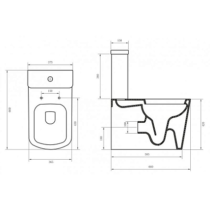 Унитаз-компакт BelBagno Albano BB120T/BB120CPR безободковый