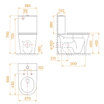 Унитаз-компакт RGW SW-04 безободковый, с микролифтом 67420104-01