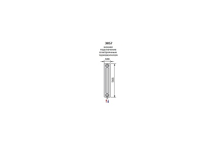 Трубчатый радиатор Zehnder Charleston Completto C3057/16/V001/RAL 9217