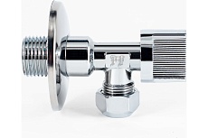 Угловой шаровой кран для бытовой техники PROFACTOR PF CHROME н/цанга 1/2 дюйма х 10 мм PF BAV 357C