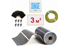 Плёночный электрический тёплый пол ТеплоСофт 3м.кв. с сенсорным терморегулятором плёнка 3м.кв./сенс