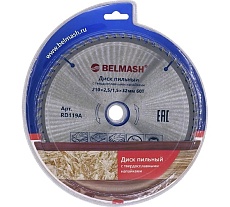 Диск пильный (210x2.5/1.5x32/30 мм; 60T) Белмаш RD119A