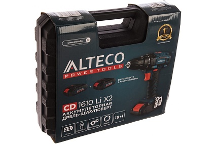 Аккумуляторная дрель-шуруповёрт Alteco CD 1610Li X2 33504
