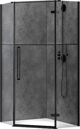 Душевой уголок Abber Ewiges Wasser 80x80 профиль черный