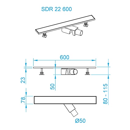 Трап для душа RGW SDR-22 60 см, хром