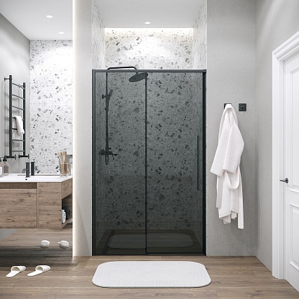 Душевая дверь Grossman Galaxy 110x195 тонированное, черный матовый 100.K33.01.110.21.10