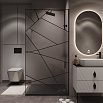 Душевая перегородка Niagara Nova NG-680-12BLACK 120x195 прозрачная с рисунком, профиль черный матовый