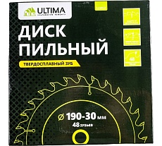 Диск пильный по дереву (190х30 мм, 48 зубьев) Ultima 115013