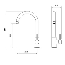 Смеситель для кухни Oliveeka OL-963002-MB черный матовый