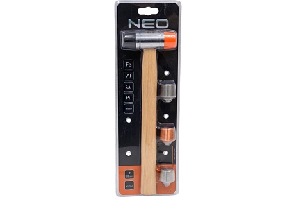 Молоток Neo Tools со сменными наконечниками, 250 г/28 мм 11-634