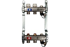 Коллектор из нержавеющей стали без расходомеров, с клапаном выпуска воздуха и сливом STOUT 2 выхода SMS-0932-000002