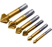Набор зенковок HSS, M3-M10, 6 шт, металлический кейс Denzel 72313