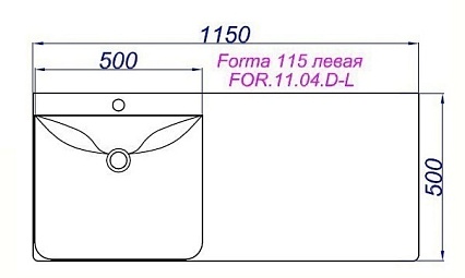 Раковина Aqwella Forma 115 см левая