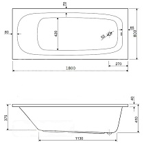Акриловая ванна Cezares Eco 180x80 см