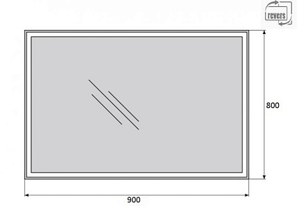 Зеркало BelBagno SPC-GRT-900-800-LED-BTN 90x80 см кнопочный выключатель