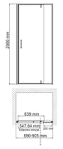 Душевая дверь WasserKRAFT Aisch 55P04 90x200 матовое золото