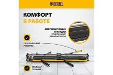 Плиткорез Denzel 1000x14 мм, цельнометаллическая направляющая, каретка на подшипнике, стальная станина, рукоятка-пенал 877012