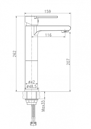 Смеситель для раковины Cersanit Brasko Black A63111 с донным клапаном, черный