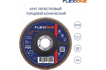 Круг лепестковый конический Flexione 125x22.2 мм, Р120 10000518