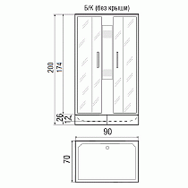 Душевая кабина River Quadro Б/К 90/70/24 МТ 90x70 матовая, без крыши